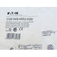 Eaton C22-WS-MS2-K20 2 Position MS2 Key Operated Switch Momentary 2NO