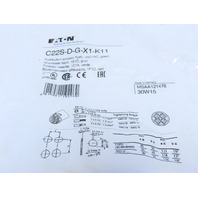 Eaton C22S-D-G-X1-K11 Pushbutton Non-illuminated Momentary Green Flush X1 Etch