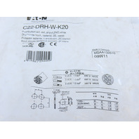 Eaton C22S-DRH-W-K20 Compact Pushbutton Maintained Non-illuminated White Button