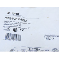 Eaton C22-WKV-K20 2 Position Rotary Selector Switch Momentary 2NO BLK&WHT