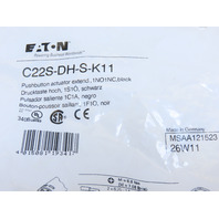 Eaton C22S-DH-S-K11 Compact Pushbutton Non-illuminated Momentary Black Extended