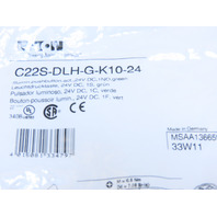 Eaton C22S-DLH-G-K10-24 Pushbutton Illuminated Momentary Green Button Extend 1NO
