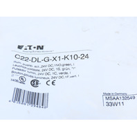 Eaton C22-DL-G-X1-K10-24 Pushbutton Illuminated Momentary Green 1NO X1 Etch