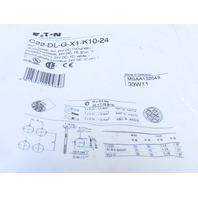 Eaton C22-DL-G-X1-K10-24 Pushbutton Illuminated Momentary Green 1NO X1 Etch