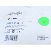 Eaton C22S-D-G-K11 Compact Pushbutton Non-illuminated Momentary Green Flush