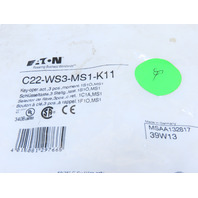 Eaton C22-WS3-MS1-K11 3 Position MS1 Key Operate Rotary Switch Momentary 1NO 1NC