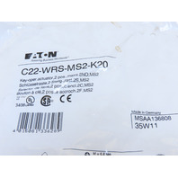 Eaton C22-WRS-MS2-K20 2 Position Rotary Key MS2 Switch Maintained 2NO