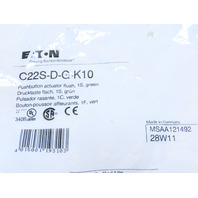 Eaton C22S-D-G-K10 Compact Pushbutton Non-illuminated Momentary Green Flush 1 NO