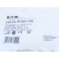 Eaton C22-DL-R-K01-120 Pushbutton Switch Illuminated Momentary Red 1NC 120V