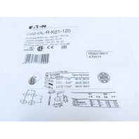 Eaton C22-DL-R-K01-120 Pushbutton Switch Illuminated Momentary Red 1NC 120V