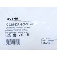 Eaton C22S-DRH-G-X1-K10 Pushbutton Non-Illuminated Maintain Green X1 Etch 1NO