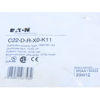 Eaton C22-D-R-X0-K11 Compact Pushbutton Non-illuminated Momentary Red Flush Etch