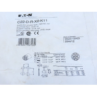 Eaton C22-D-R-X0-K11 Compact Pushbutton Non-illuminated Momentary Red Flush Etch
