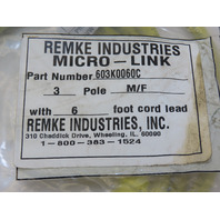 Remke 603K0060C Micro-Link 3 Pole Cordset Cable