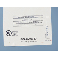 Square D HU-366 600A 600VAC 250VDC Non Fused Safety Disconnect Switch