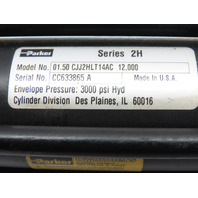 Parker 1-1/2" Bore X 12" Stroke 2H Ser Hydraulic Cylinder Front Block Mount
