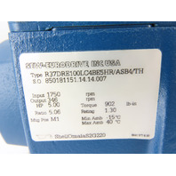 SEW-EURODRIVE  5.06:1 Ratio 346RPM 5Hp Inline Helical Gear Motor W/Brake