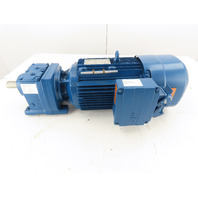 SEW-EURODRIVE  5.06:1 Ratio 346RPM 5Hp Inline Helical Gear Motor W/Brake
