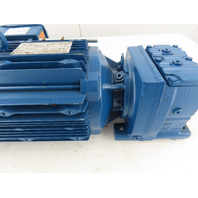 SEW-EURODRIVE 5.06:1 Ratio 346RPM 5HP Inline Helical Gear Motor W/Brake Broken