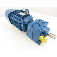 SEW-EURODRIVE 5.06:1 Ratio 346RPM 5HP Inline Helical Gear Motor W/Brake Broken