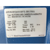 SEW-EURODRIVE 5.06:1 Ratio 346RPM 5HP Inline Helical Gear Motor W/Brake Broken