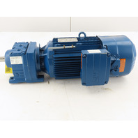 SEW-EURODRIVE 5.06:1 Ratio 346RPM 5HP Inline Helical Gear Motor W/Brake Broken