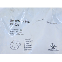 IFM Efector E18026 5-pin cordset for sensor & actuator connection 4 m long