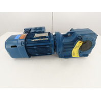 Sew 1HP 12to78RPM 170:1 Ratio Gear Motor W/Brake Inverter MM07D-503-00 380-500V