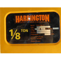 Harrington NER2 1/8 Ton 250LB Capacity Electric Hoist 10' Lift 55 FPM 460V