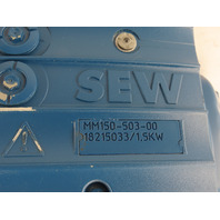 Sew 2HP 21-125 RPM 13.6:1 Ratio Gear Motor W/Brake & Inverter MM15D-503-00