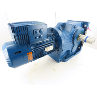 5HP 14-2.3 ORPM 124:1 Shaft Gear Motor W/Brake & Inverter MM30D-503-00 VFD