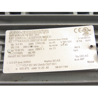 5HP 14-2.3 RPM 123.93:1 Right Angle Gear Motor Brake Inverter VFD MM30D-503-00