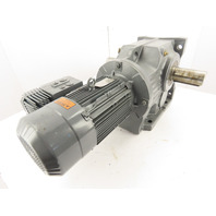 5HP 14-2.3 RPM 123.93:1 Right Angle Gear Motor Brake Inverter VFD MM30D-503-00