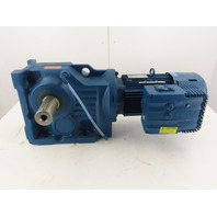 5HP 3.5-21.43 RPM 79.34:1 Right Angle Gear Motor Brake Inverter VFD MM30D-503-00