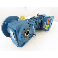 3HP 6.3-38.36 RPM 44.32:1 Ratio Gear Motor W/Brake Inverter VFD MM22D-503-00