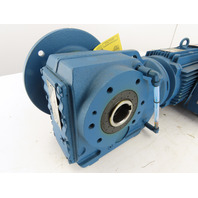 3HP 6.3-38.36 RPM 44.32:1 Ratio Gear Motor W/Brake Inverter VFD MM22D-503-00
