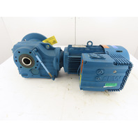 3HP 6.3-38.36 RPM 44.32:1 Ratio Gear Motor W/Brake Inverter VFD MM22D-503-00