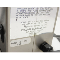 Edlund Electric Can Opener Model 270  2 Speed Commercial Duty