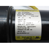Baldor 24A709Z022G1 Gearmotor .25 Hp 125 RPM 20:1 Ratio DC 180V