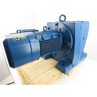 SEW-EURODRIVE 12.5HP 11 RPM 163:1 Inline Helical Gear Reducer Motor W/Brake
