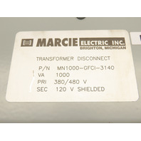 Marcie MN1000-GFCI-3140 Transformer Disconnect 1000 VA PRI 380/480V  Sec 120V