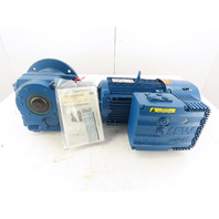 3HP 6.3-38 RPM 44.32:1 Shaft Mount Gear Motor W/Brake & Inverter MM22D-503-00