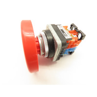 Fuji Electric AR30BOR-11R Red Push Button Command Switch w/ Contact Block