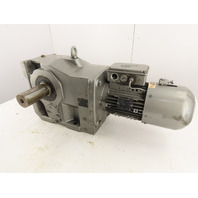 Nord 8.9RPM 195:1Ratio 2Hp Heli-Bev Right-Angle Invertor Duty Gear Motor Brake