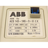 ABB ACS 143-1K6-3-U ACS1431K63U AC VFD  380-480v input W/ ACS100-PAN
