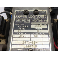 Square D 8536 D0-1 8536D01 Motor Starter 110v Coil 440-600 volts max