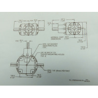 Curtis 214 Right Angle Type D or E Bevel Gearbox 1:1 Ratio 3-1" Dia  Shafts