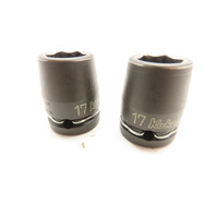 1/2 Inch Sq. Dr. 6 Point Impact Duty Socket 17 Mm w/Surface Drive Snap Clip Hold