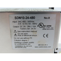 Sola SDN 10-24-480 Rev.B Power Supply In 3AC 400-500V Out 24 VDC/10A