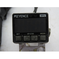 KEYENCE MPa AP-C33 PRESSURE SWITCH NPN 12-24V DC W/6 FT Cord